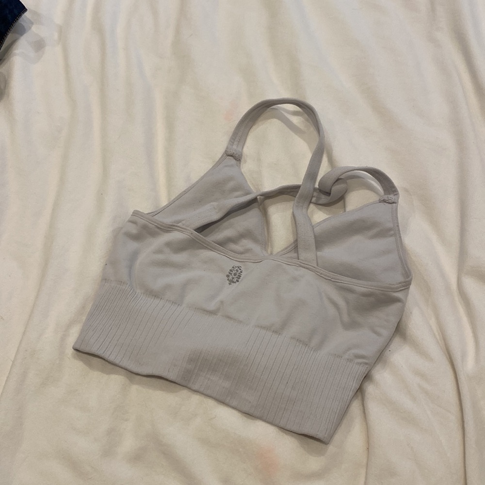 White free people racerback workout tank